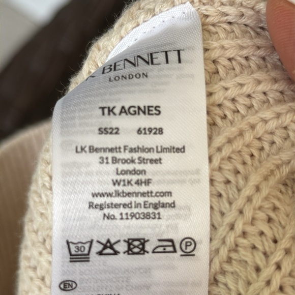 LK Bennett Agnes Knitted Top Cream Pullover Sweater Size XS - Picture 12 of 13